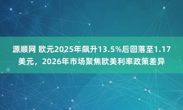 源顺网 欧元2025年飙升13.5%后回落至1.17美元，2026年市场聚焦欧美利率政策差异